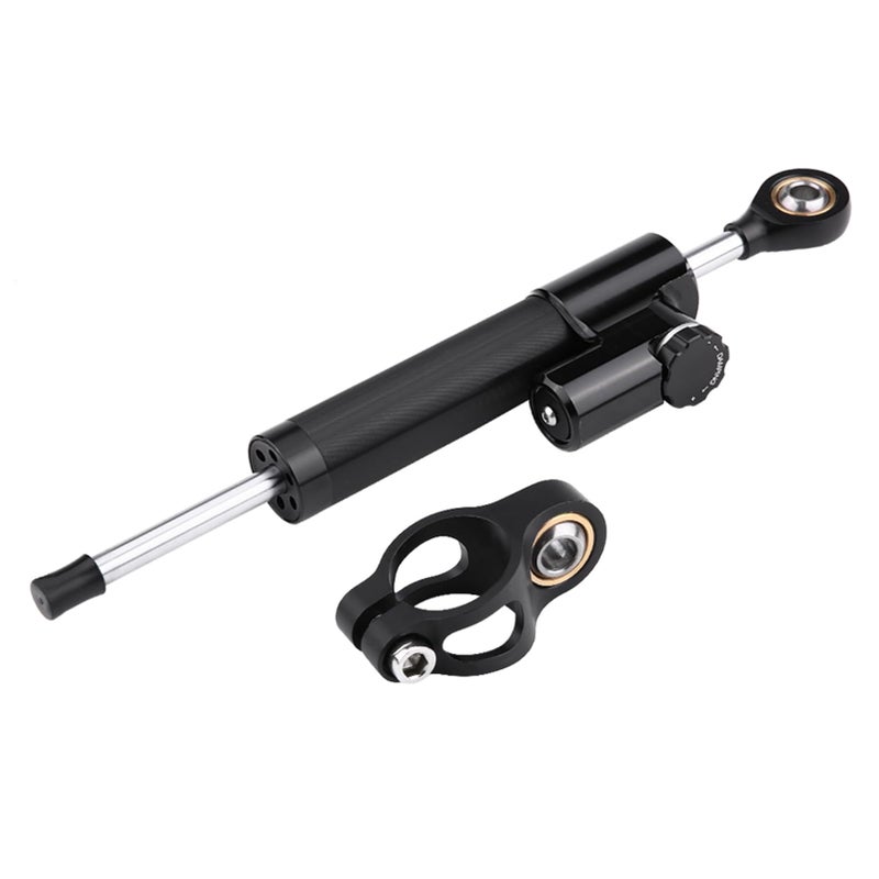 KIMISS Steering Damper With Bracket, Aluminum Universal Motorcycle Steering Damper Stabilizer Linear Reversed Safety Control - Image 1